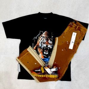 Moschino Units, Stacks and super stack jeans and pants and MCM Shoes.